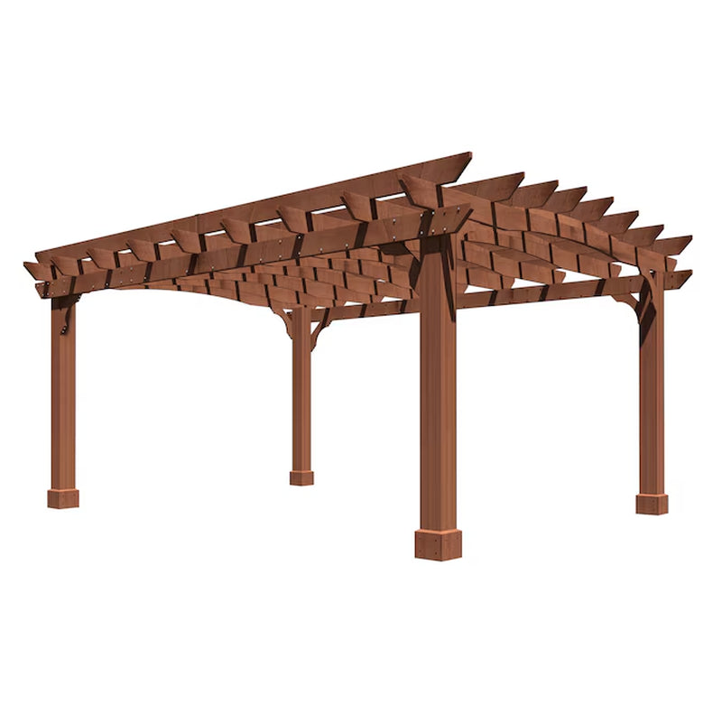 14X12 Pergola 14-Ft W X 11-Ft 2-In L X 7-Ft 6-1/2-In H Brown Wood Freestanding Pergola