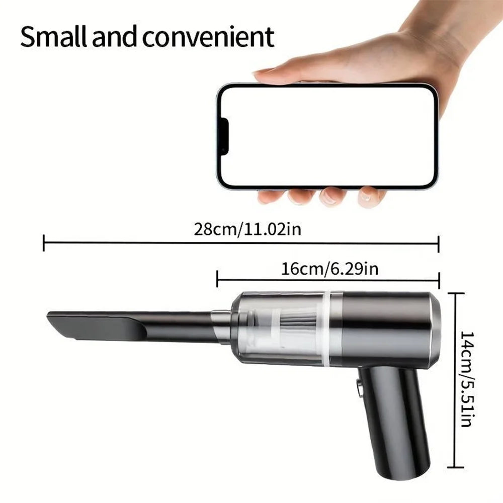 Portable Wireless Car Vacuum Cleaner, 120W Hand Held Mini Vacuum for Desk Home &Office Dust Cleaning (Upgrade)