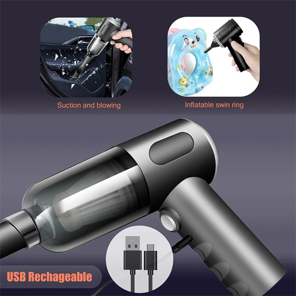 Portable Wireless Car Vacuum Cleaner, 120W Hand Held Mini Vacuum for Desk Home &Office Dust Cleaning (Upgrade)