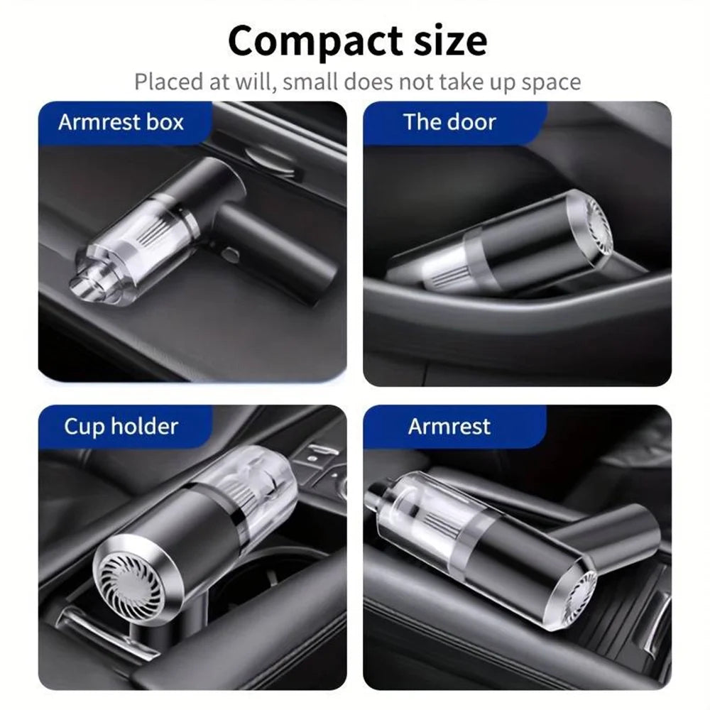 Portable Wireless Car Vacuum Cleaner, 120W Hand Held Mini Vacuum for Desk Home &Office Dust Cleaning (Upgrade)
