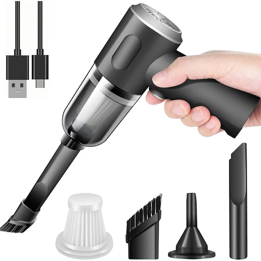 Portable Wireless Car Vacuum Cleaner, 120W Hand Held Mini Vacuum for Desk Home &Office Dust Cleaning (Upgrade)