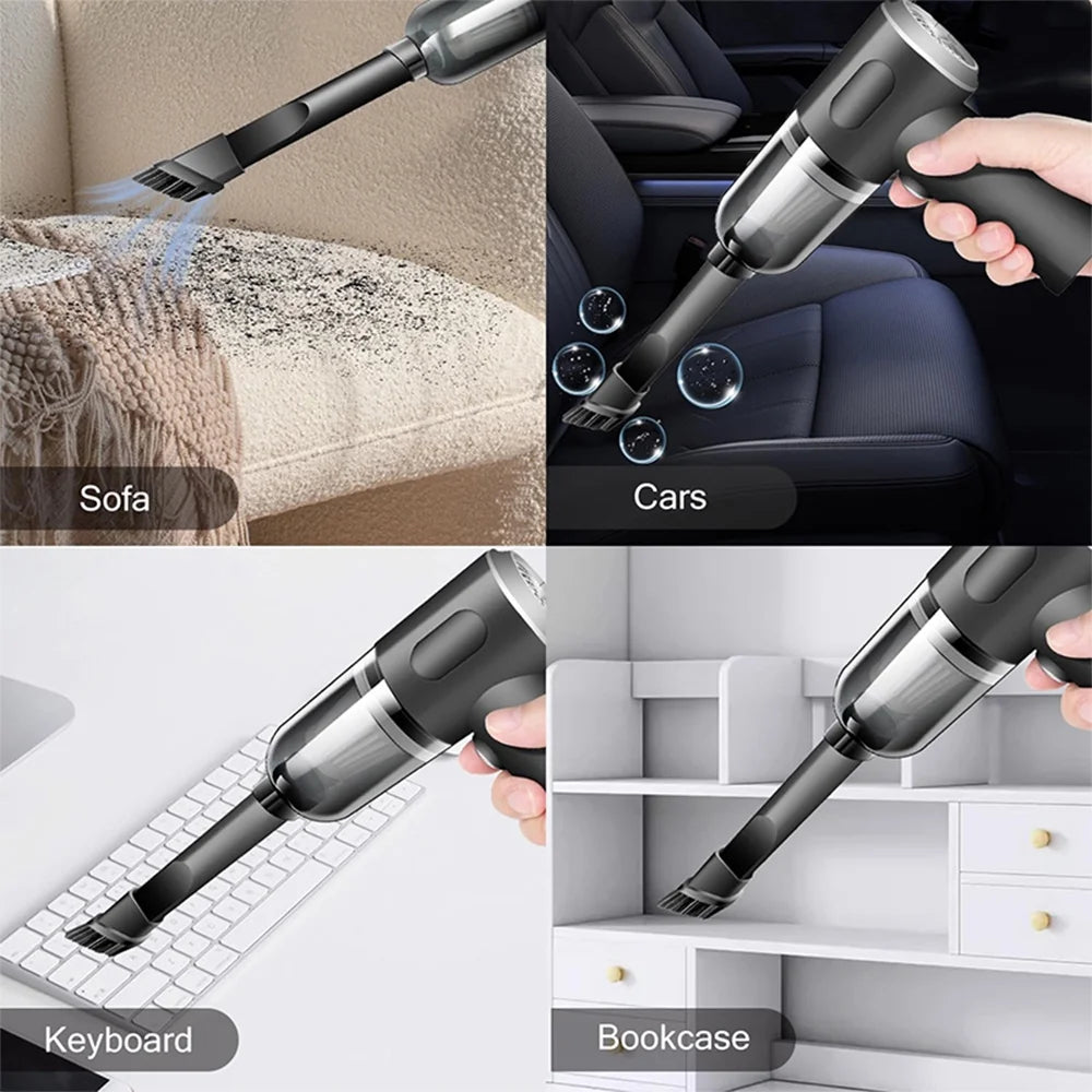 Portable Wireless Car Vacuum Cleaner, 120W Hand Held Mini Vacuum for Desk Home &Office Dust Cleaning (Upgrade)