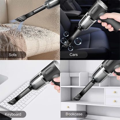 Portable Wireless Car Vacuum Cleaner, 120W Hand Held Mini Vacuum for Desk Home &Office Dust Cleaning (Upgrade)