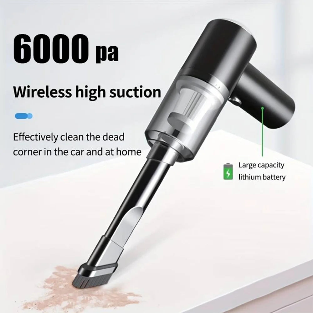 Portable Wireless Car Vacuum Cleaner, 120W Hand Held Mini Vacuum for Desk Home &Office Dust Cleaning (Upgrade)