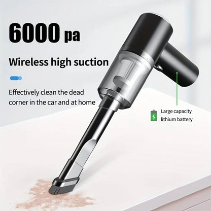 Portable Wireless Car Vacuum Cleaner, 120W Hand Held Mini Vacuum for Desk Home &Office Dust Cleaning (Upgrade)